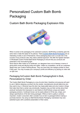 Personalized Custom Bath Bomb Packaging