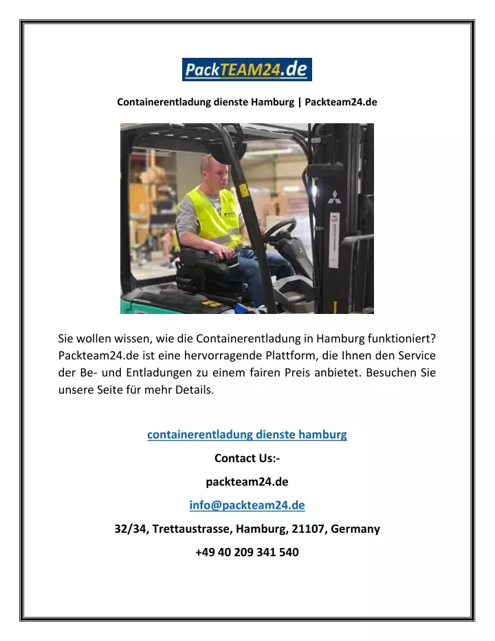 containerentladung dienste hamburg packteam24 de