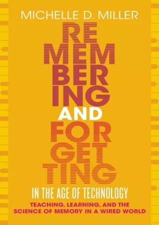 ePUB  Remembering and Forgetting in the Age of Technology Teaching