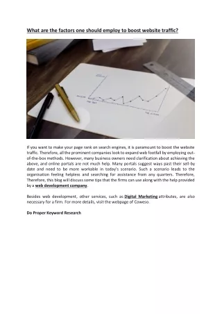 What are the factors one should employ to boost website traffic