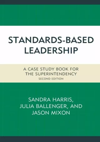 eBOOK  Standards Based Leadership A Case Study Book for the Superintendency