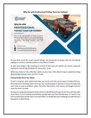 why go with professional fishing team for fishing