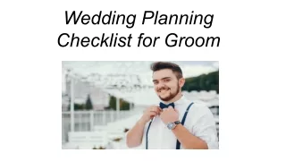 Wedding Planning Checklist For The Groom