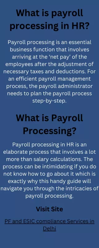 what is payroll processing in hr