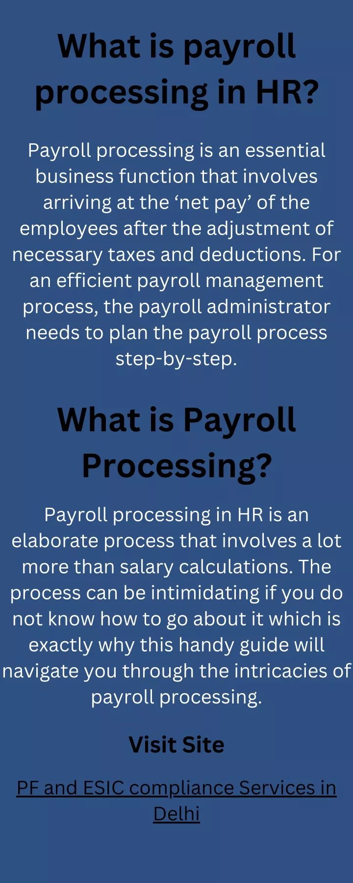 what is payroll processing in hr