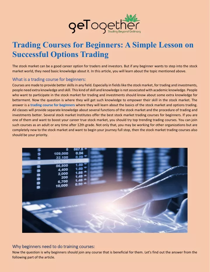 trading courses for beginners a simple lesson