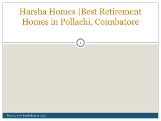 Harsha Homes |Best Retirement Homes in Pollachi, Coimbatore