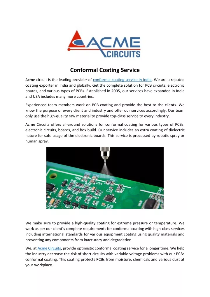 conformal coating service