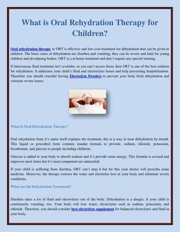 what is oral rehydration therapy for children