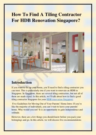how to find a tiling contractor