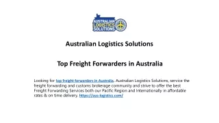 Efficient Freight Forwarders in Australia