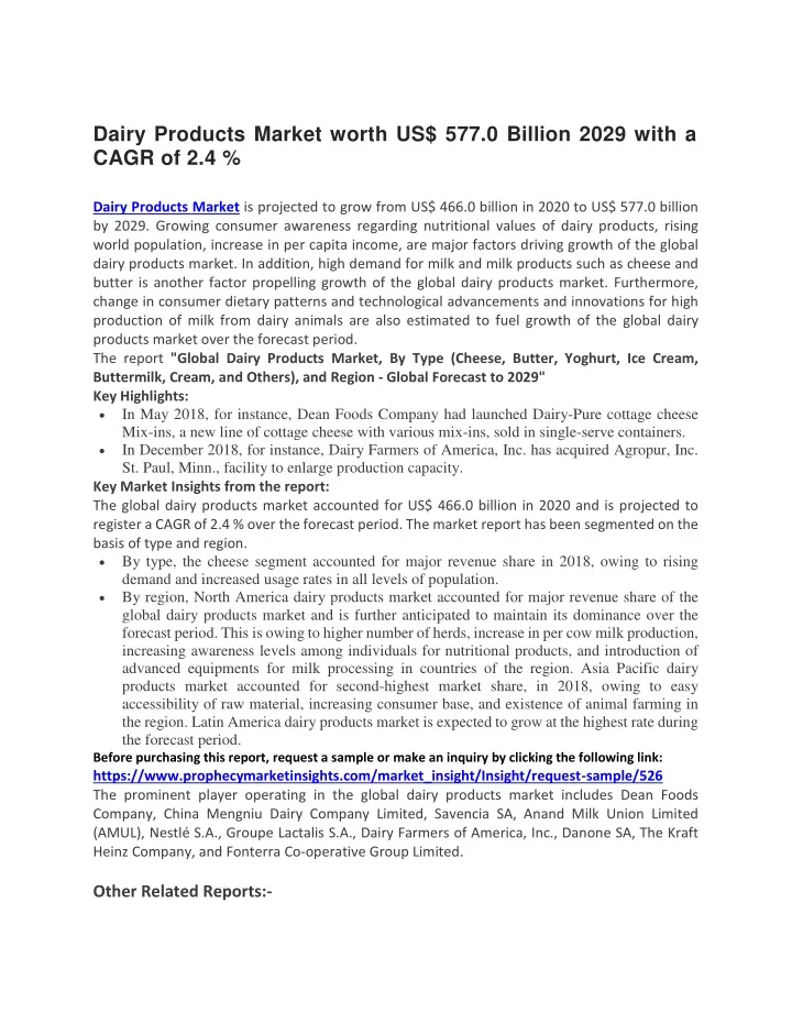 dairy products market worth us 577 0 billion 2029