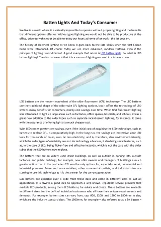batten lights and today s consumer