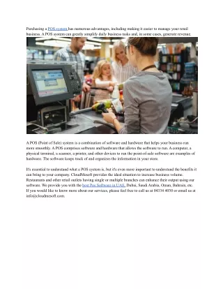 purchasing a pos system has numerous advantages