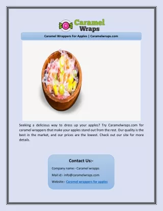 caramel wrappers for apples caramelwraps com