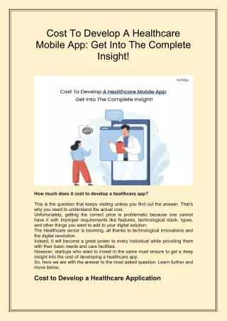 How much does it cost to develop a healthcare app?