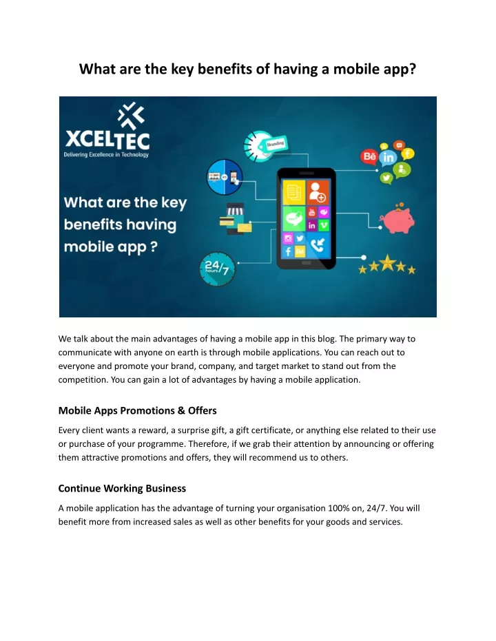 what are the key benefits of having a mobile app