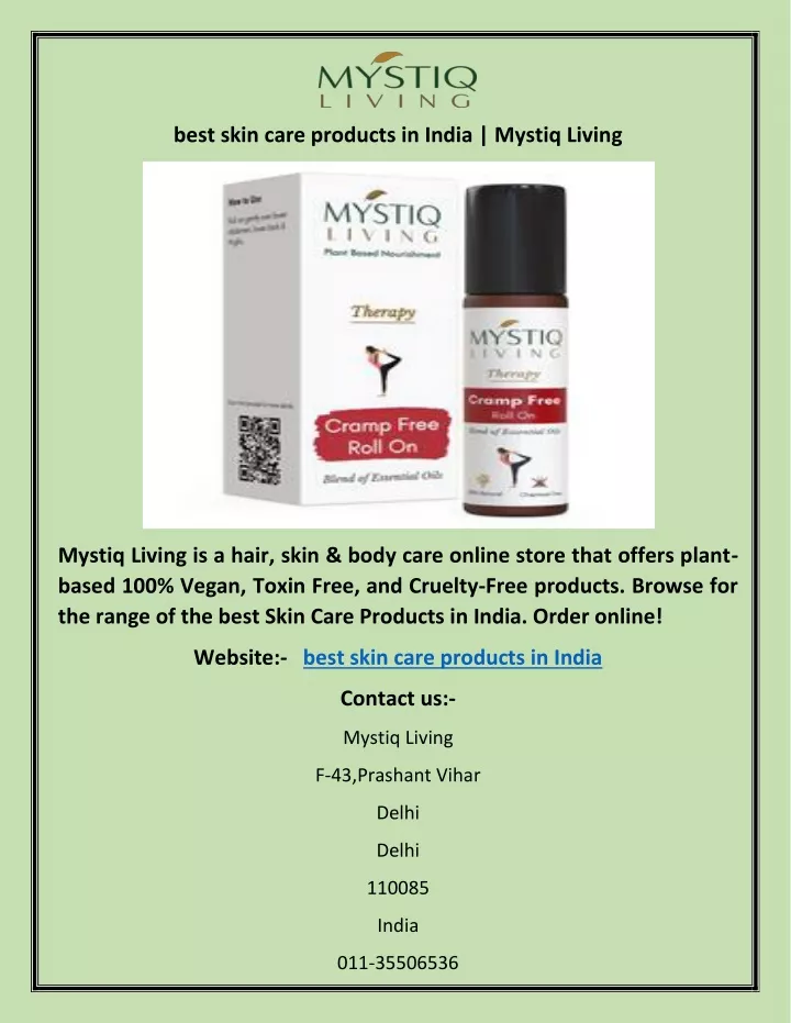 best skin care products in india mystiq living