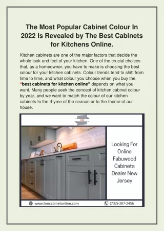 The most popular cabinet colour in 2022 is revealed by the best cabinets for kitchens online