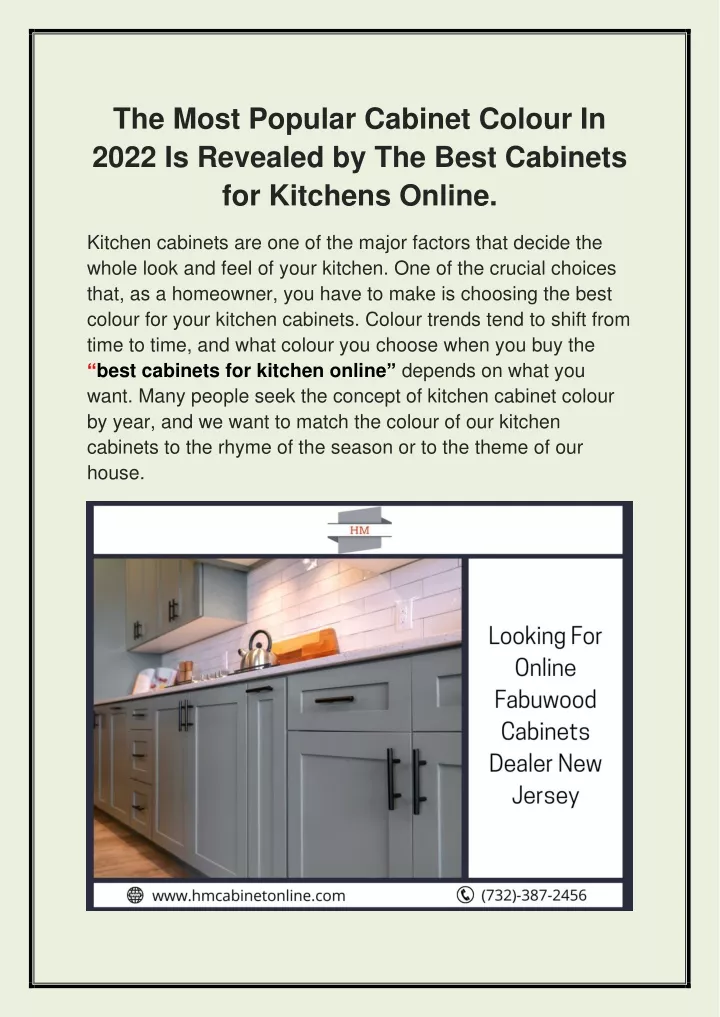 the most popular cabinet colour in 2022