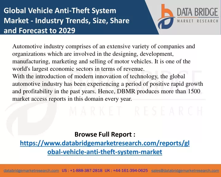 global vehicle anti theft system market industry
