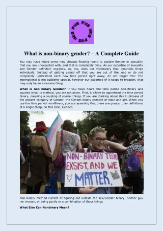 What is non-binary gender – A Complete Guide