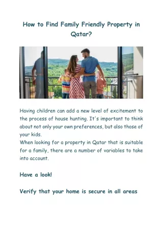 How to find family friendly property in Qatar
