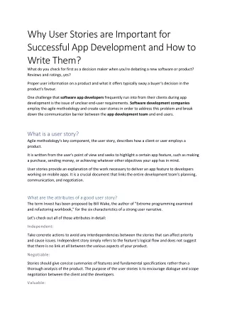 why user stories are important for successful