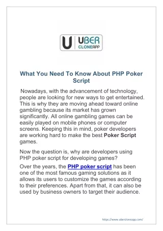 what you need to know about php poker script