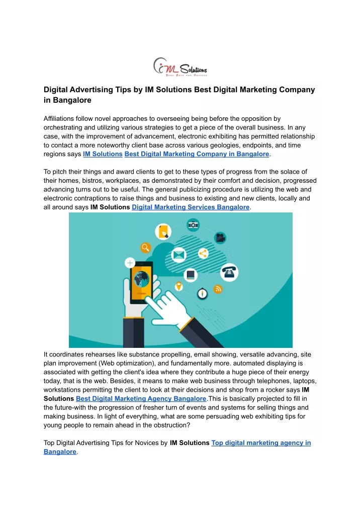 digital advertising tips by im solutions best