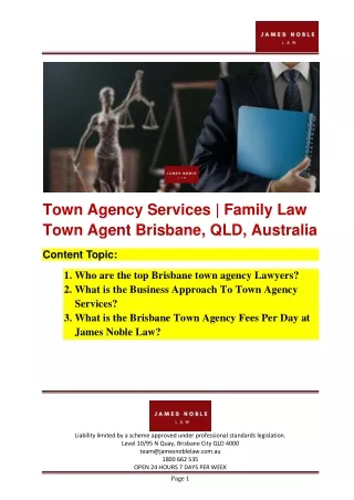 Town agency Brisbane Lawyers and Services