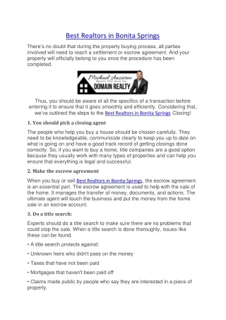 Best Realtors in Bonita Springs