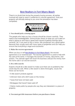 Best Realtors in Fort Myers Beach