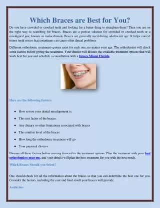 which braces are best for you do you have crowded