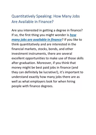how many jobs are available in finance
