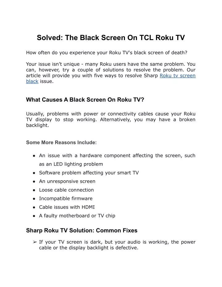 ppt-solved-the-black-screen-on-tcl-roku-tv-powerpoint-presentation