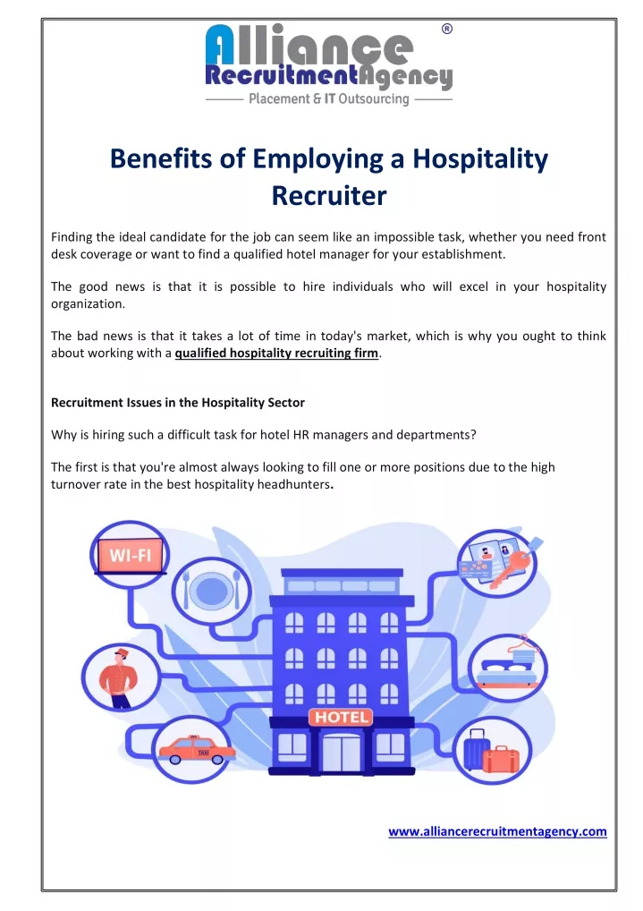 benefits of employing a hospitality recruiter