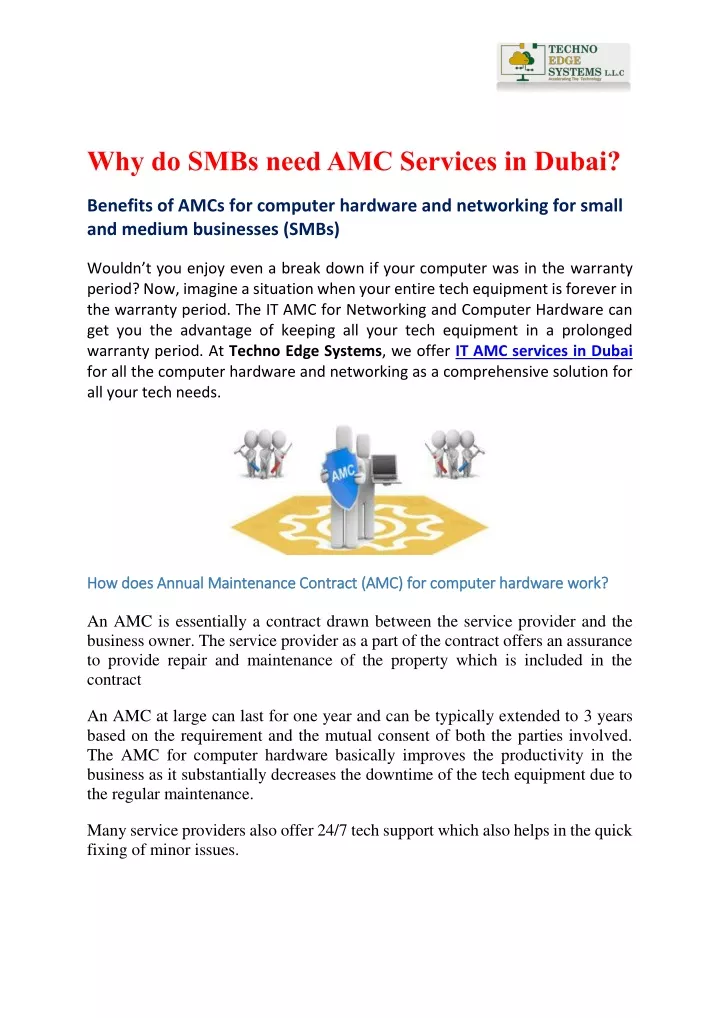 why do smbs need amc services in dubai