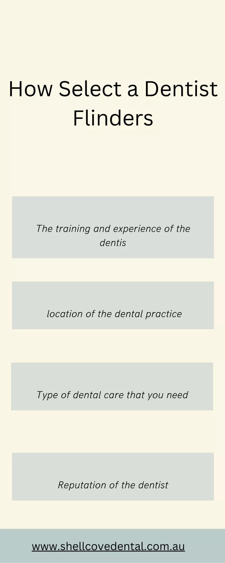 how select a dentist flinders