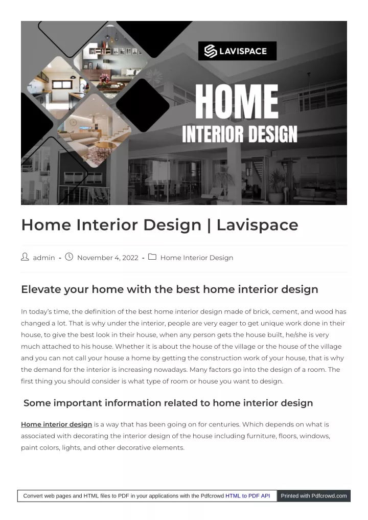 home interior design lavispace