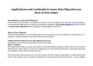 applications and workloads in azure data