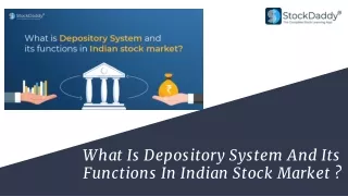 What Is Depository in Stock Market