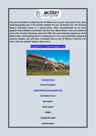 are you interested in exploring the ek balam tour