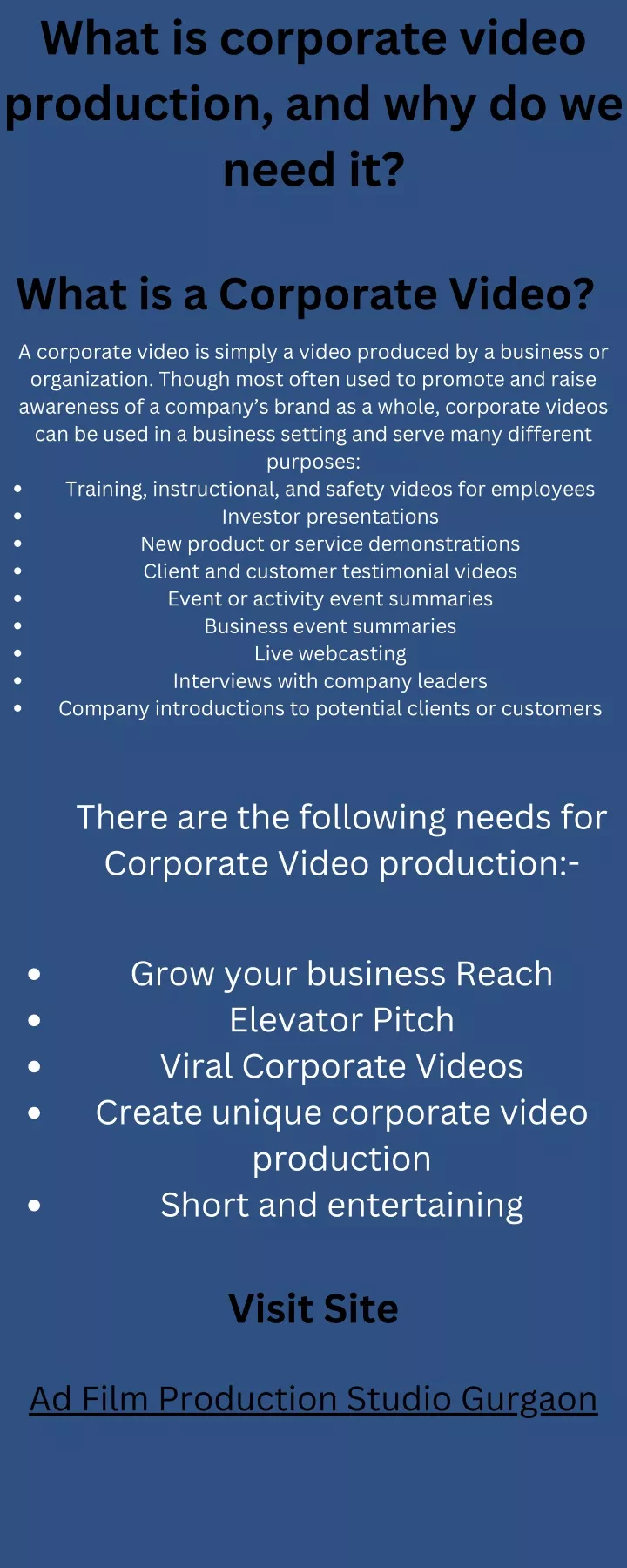 what is corporate video production