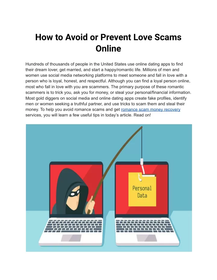 how to avoid or prevent love scams online