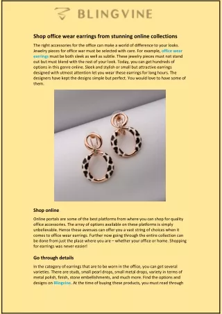 Shop office wear earrings from stunning online collections
