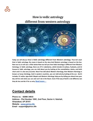 How is vedic astrology different from western astrology