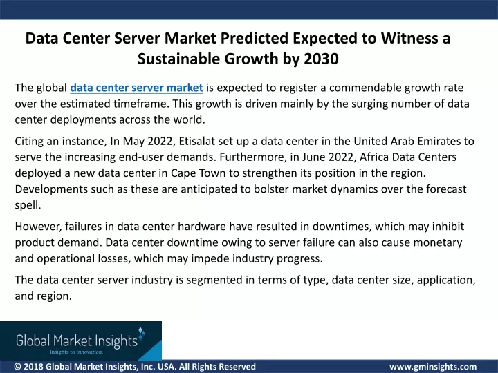 data center server market predicted expected