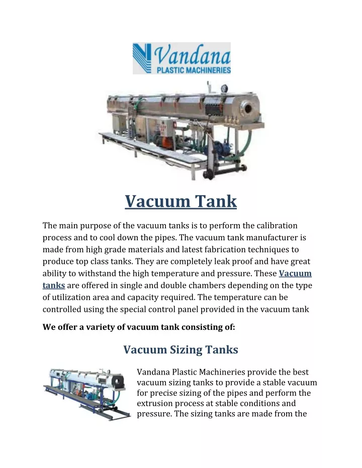 vacuum tank