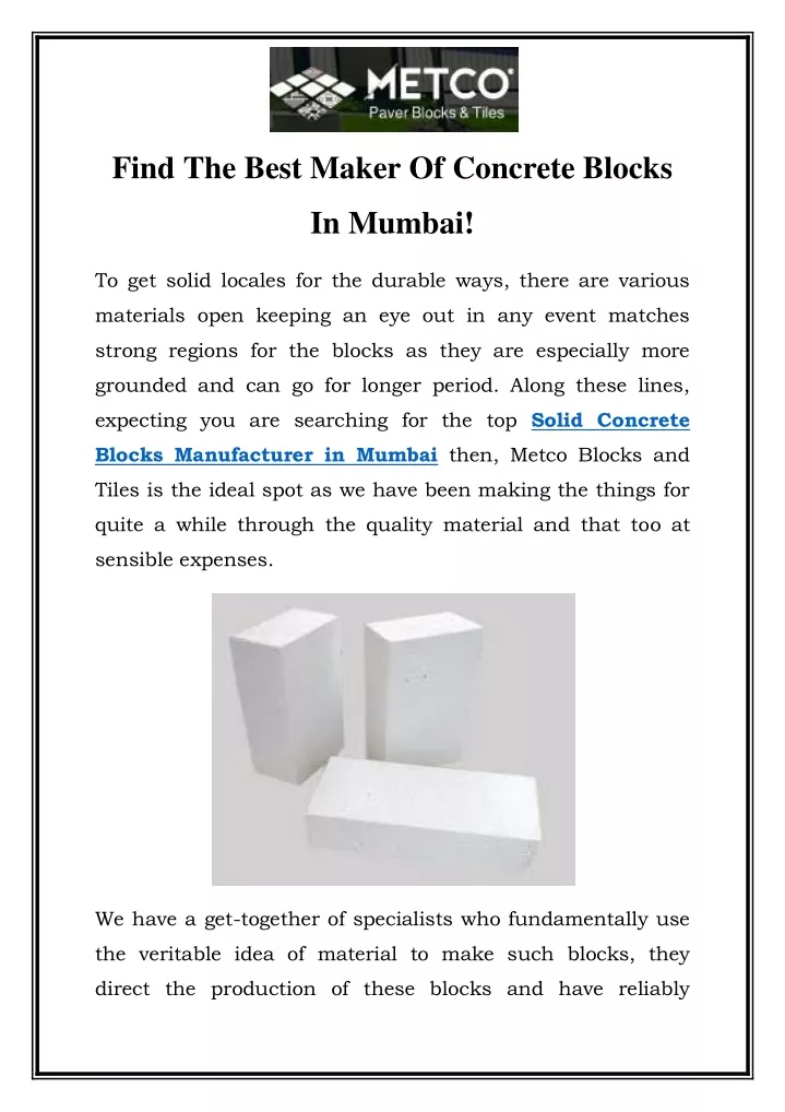 find the best maker of concrete blocks